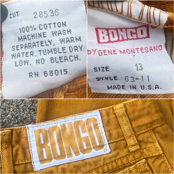 Vintage 90s BONGO Yellow Button Fly Mom Jeans 28” Petite Short - Picture 5 of 9